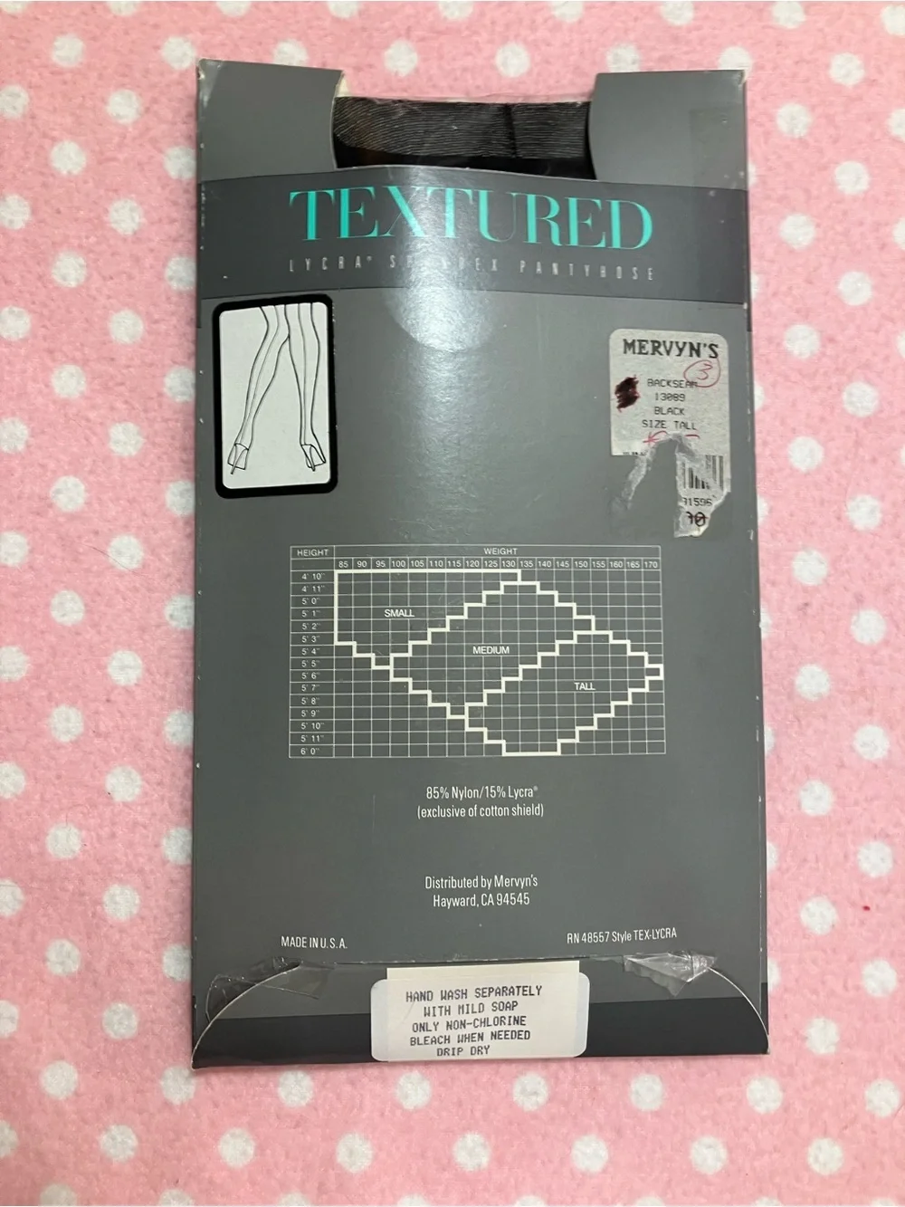Textured Black Hosiery - Sheer Pantyhose